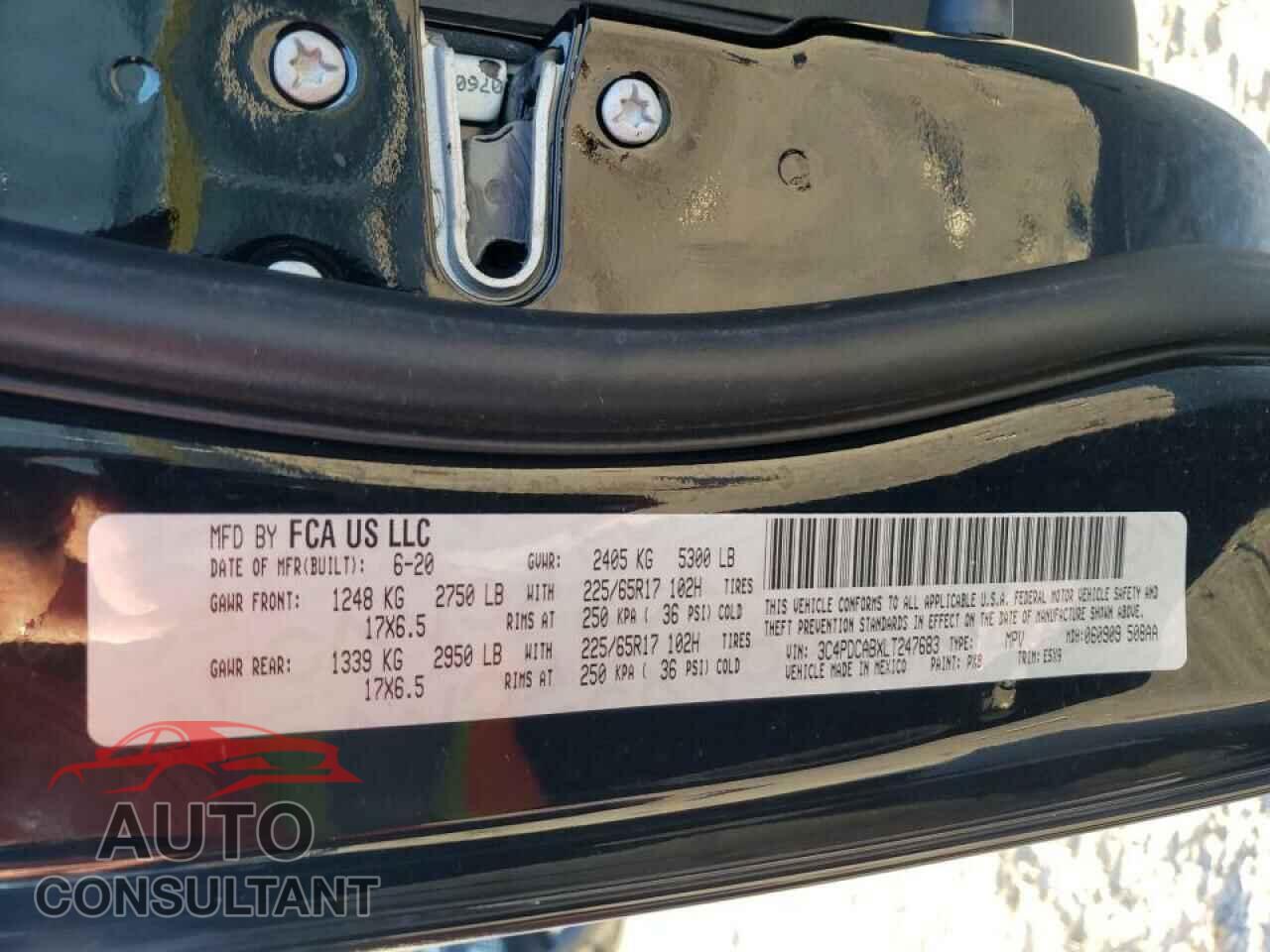 DODGE JOURNEY 2020 - 3C4PDCABXLT247683
