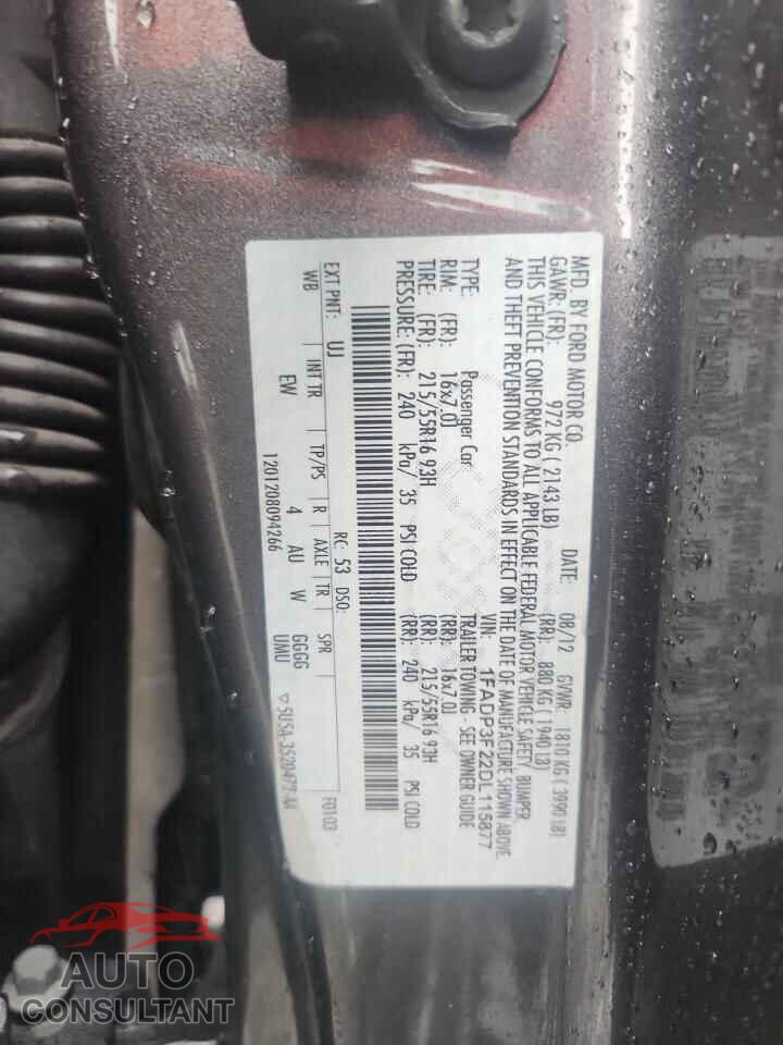 FORD FOCUS 2013 - 1FADP3F22DL115877