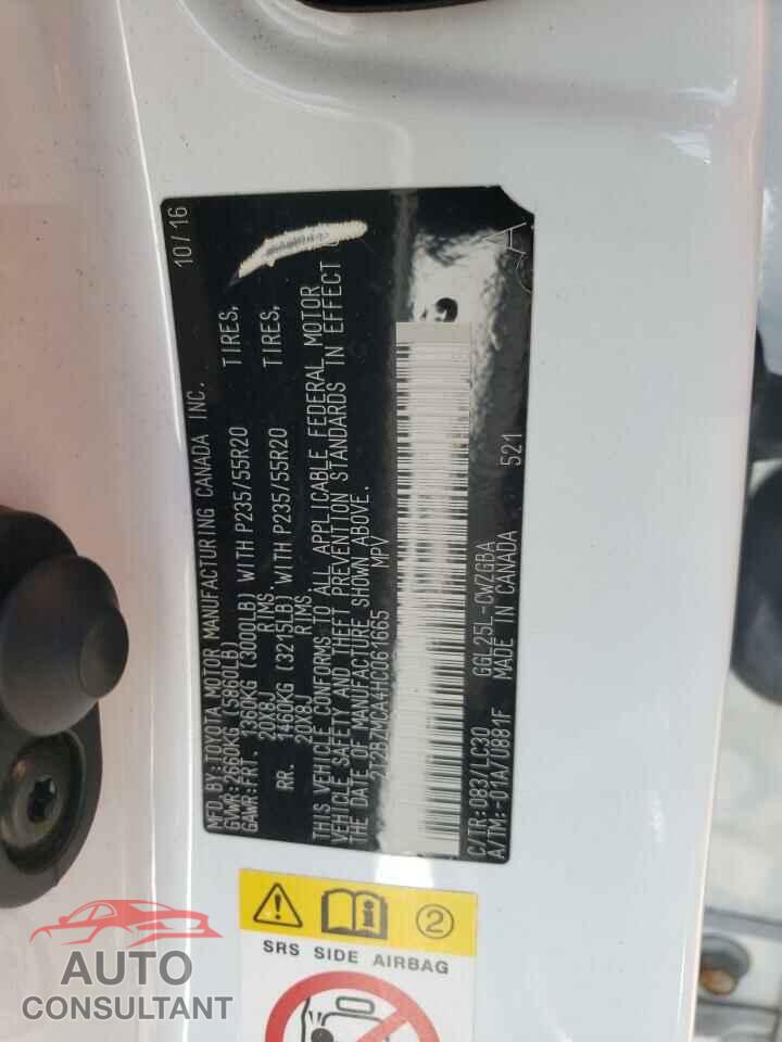 LEXUS RX350 2017 - 2T2BZMCA4HC061665
