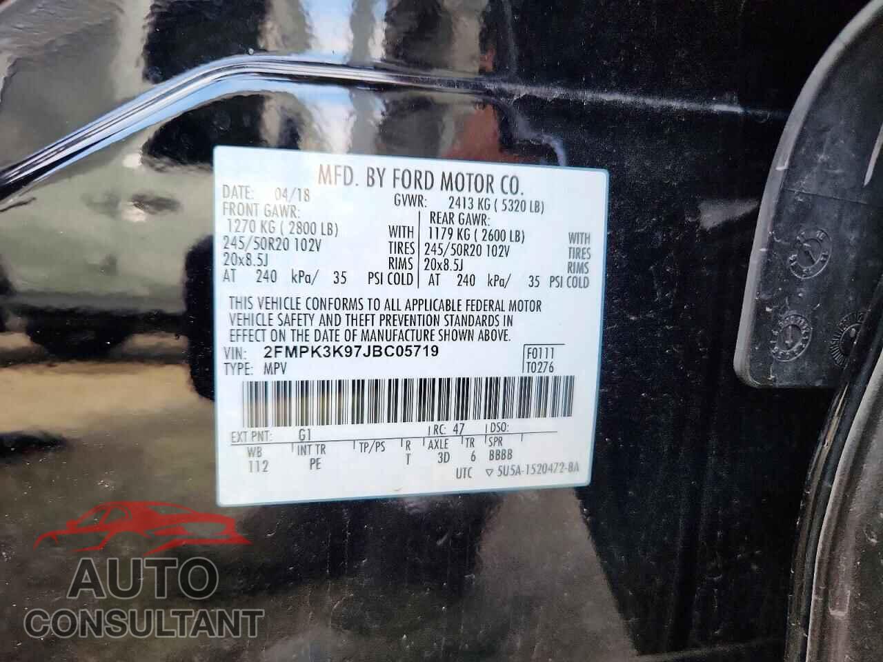 FORD EDGE 2018 - 2FMPK3K97JBC05719