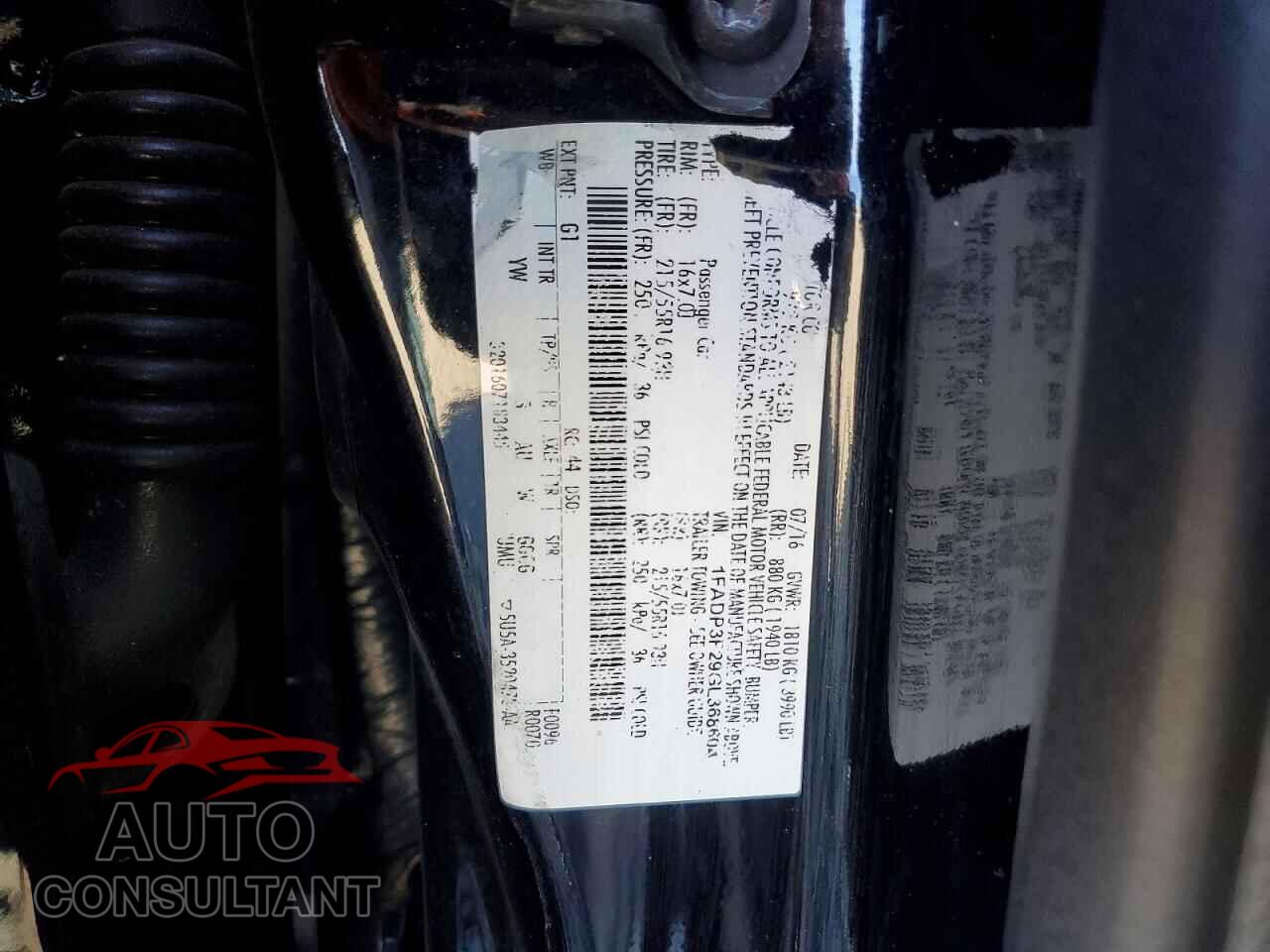 FORD FOCUS 2016 - 1FADP3F29GL368604