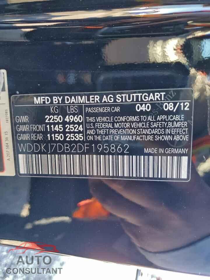 MERCEDES-BENZ E-CLASS 2013 - WDDKJ7DB2DF195862