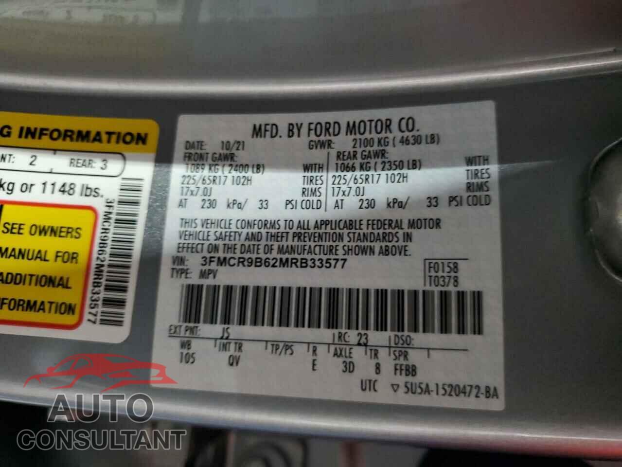 FORD BRONCO 2021 - 3FMCR9B62MRB33577