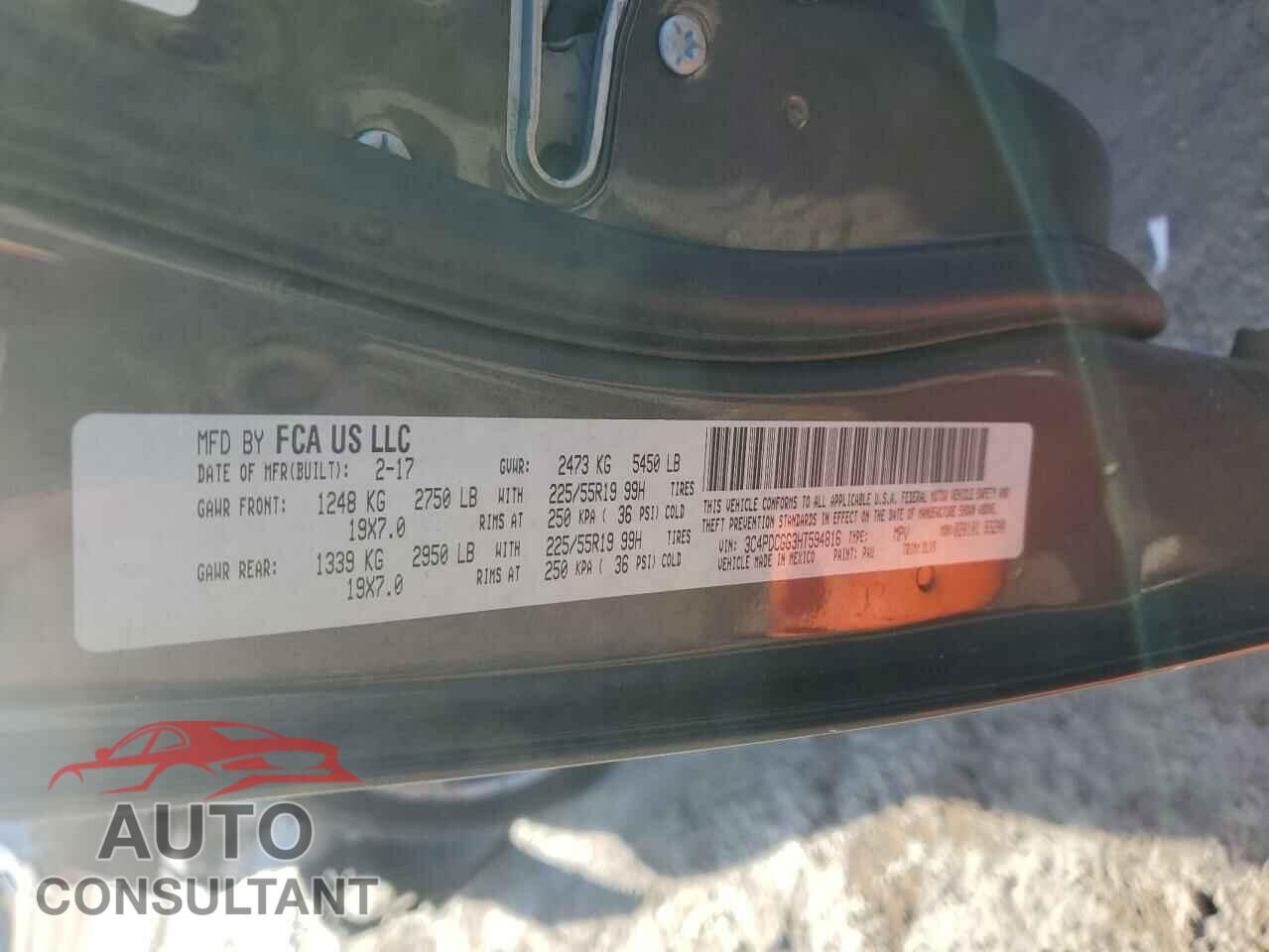 DODGE JOURNEY 2017 - 3C4PDCGG3HT594816