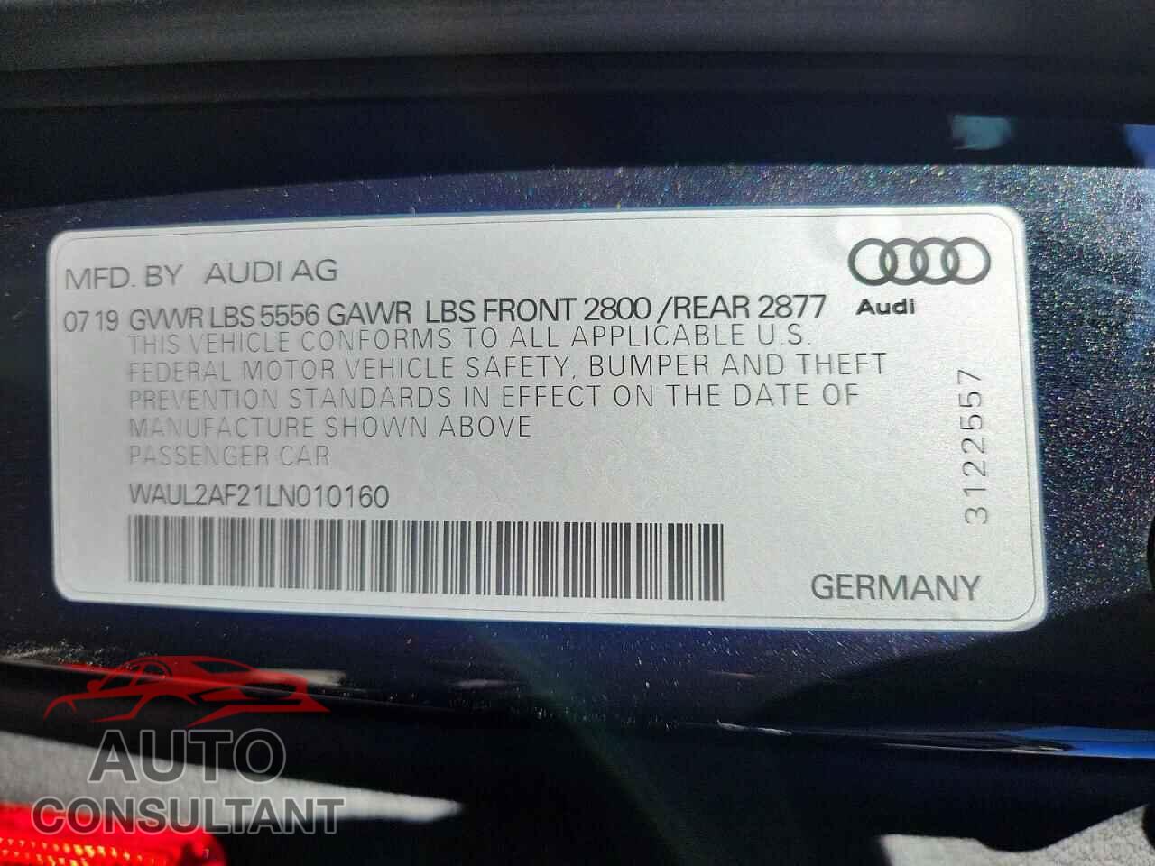 AUDI A6 2020 - WAUL2AF21LN010160