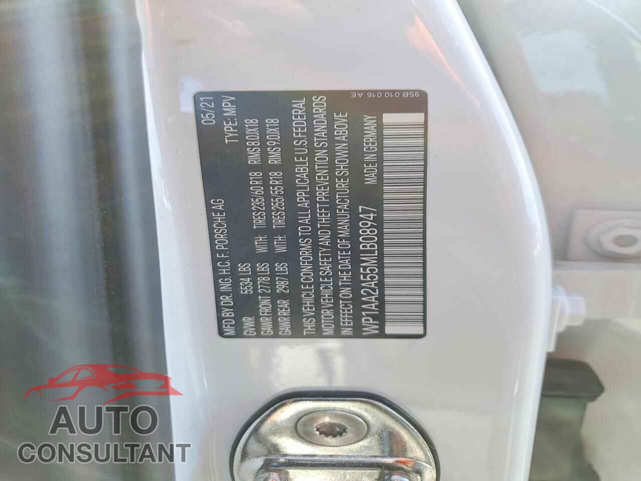 PORSCHE MACAN 2021 - WP1AA2A55MLB08947