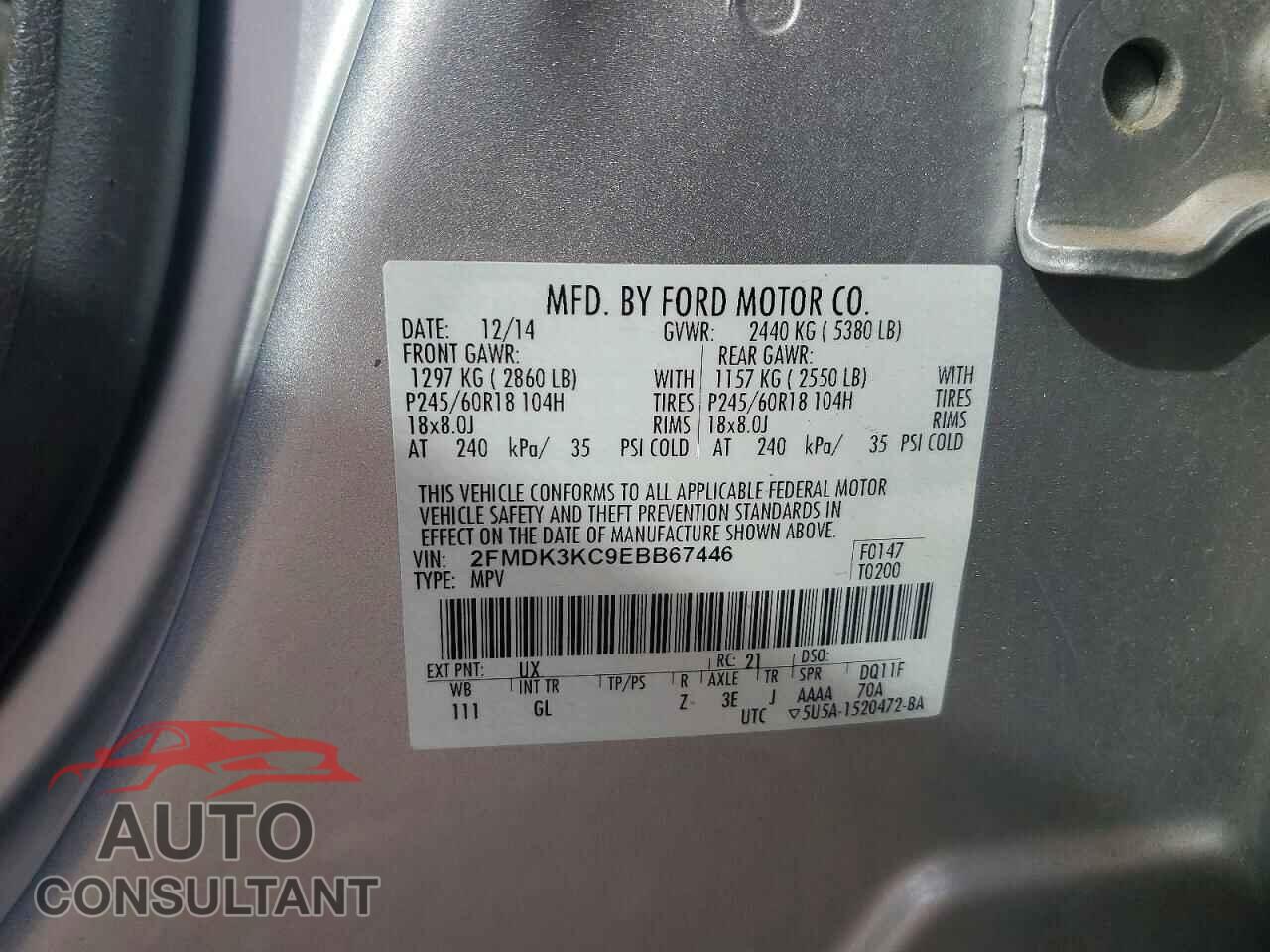 FORD EDGE 2014 - 2FMDK3KC9EBB67446