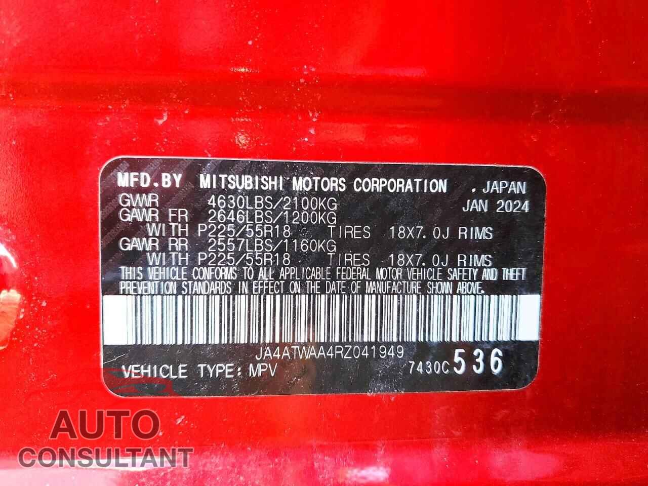 MITSUBISHI ECLIPSE 2024 - JA4ATWAA4RZ041949