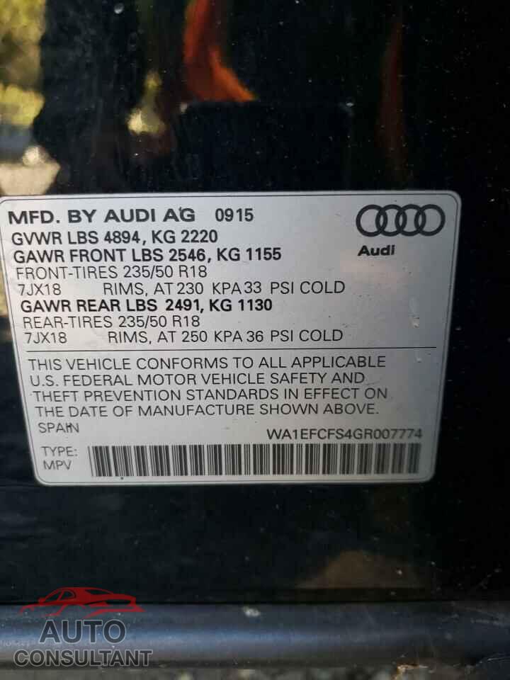 AUDI Q3 2016 - WA1EFCFS4GR007774