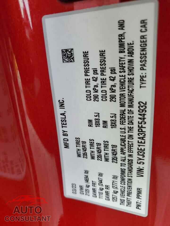 TESLA MODEL 3 2023 - 5YJ3E1EA3PF544932