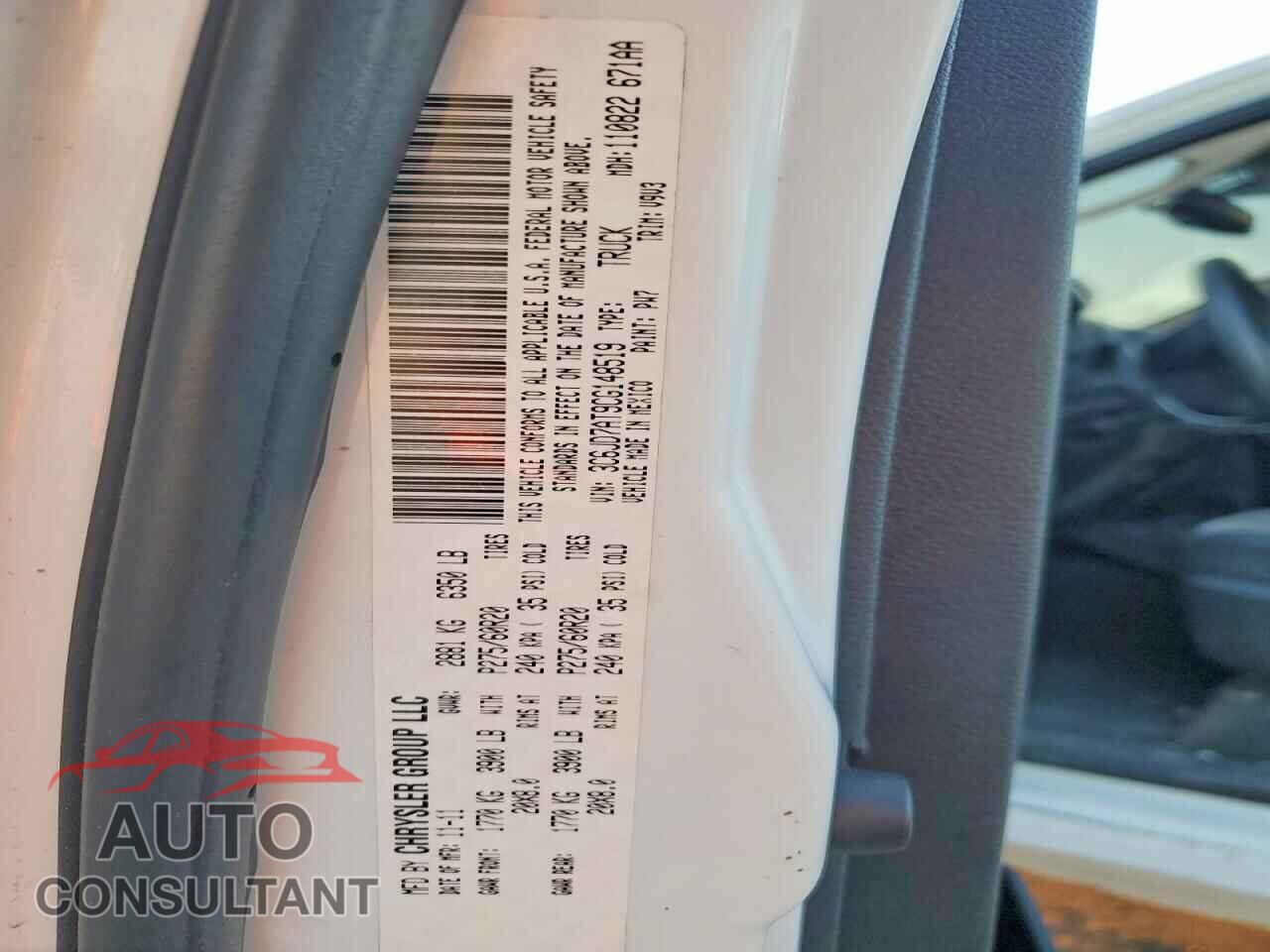 DODGE RAM 1500 2012 - 3C6JD7AT9CG148519