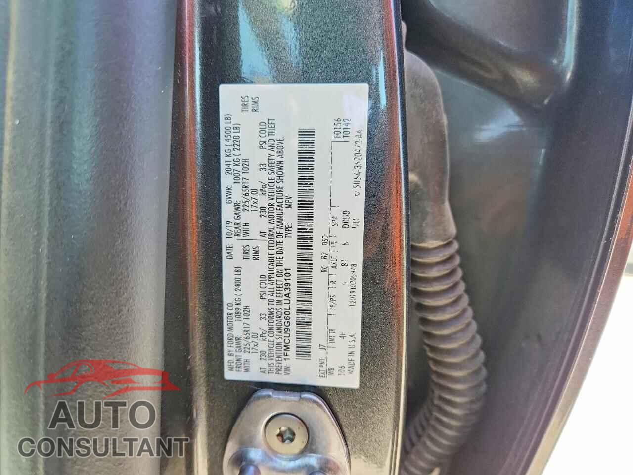 FORD ESCAPE 2020 - 1FMCU9G60LUA39101