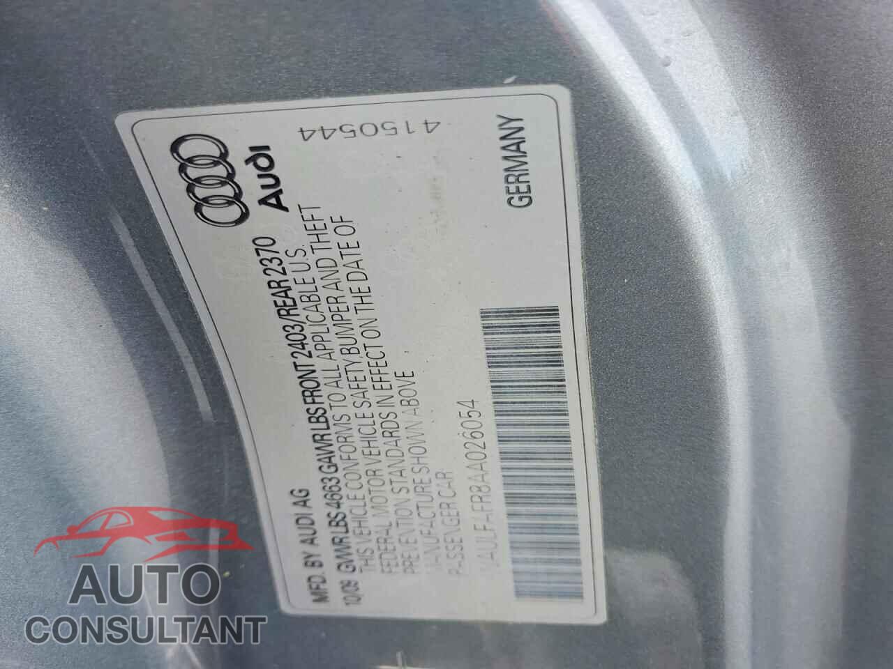 AUDI A5 2010 - WAULFAFR8AA026054