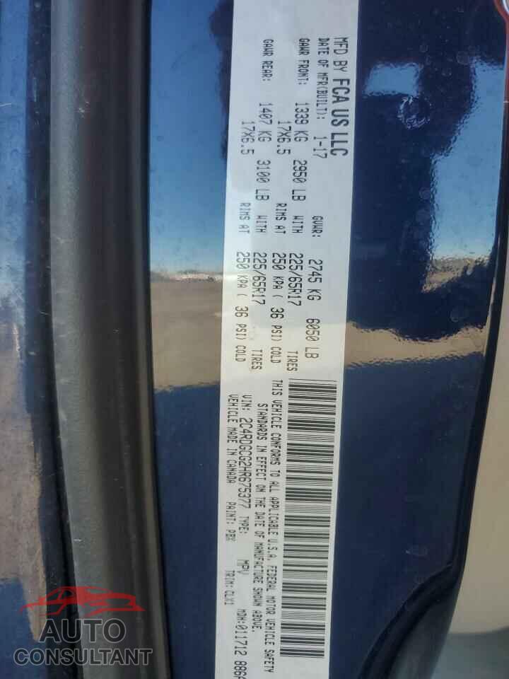 DODGE CARAVAN 2017 - 2C4RDGCG2HR675377