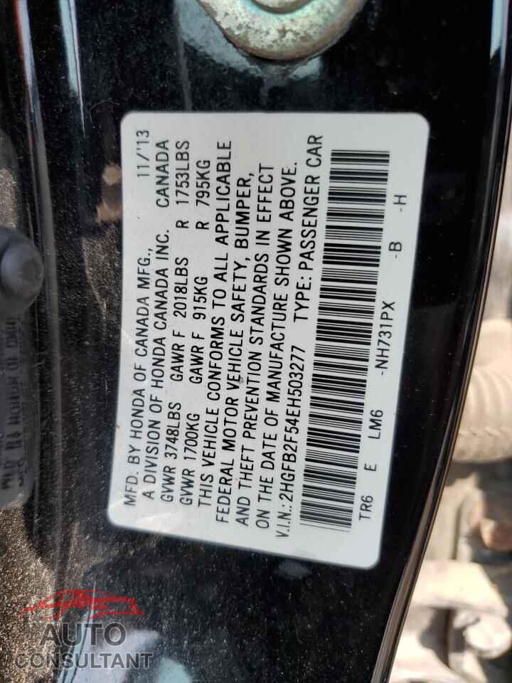 HONDA CIVIC 2014 - 2HGFB2F54EH503277