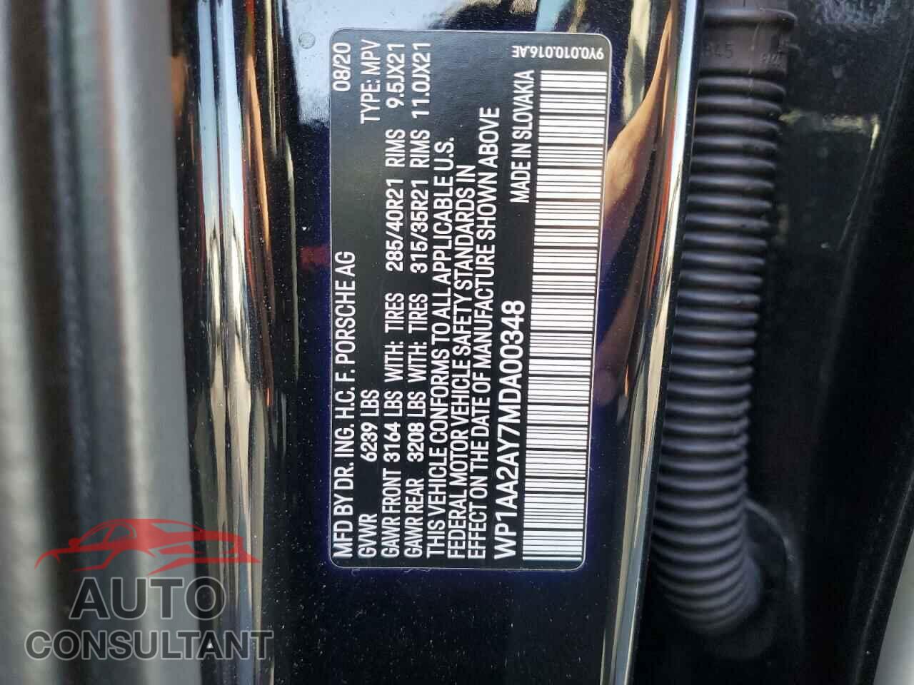 PORSCHE CAYENNE 2021 - WP1AA2AY7MDA00348