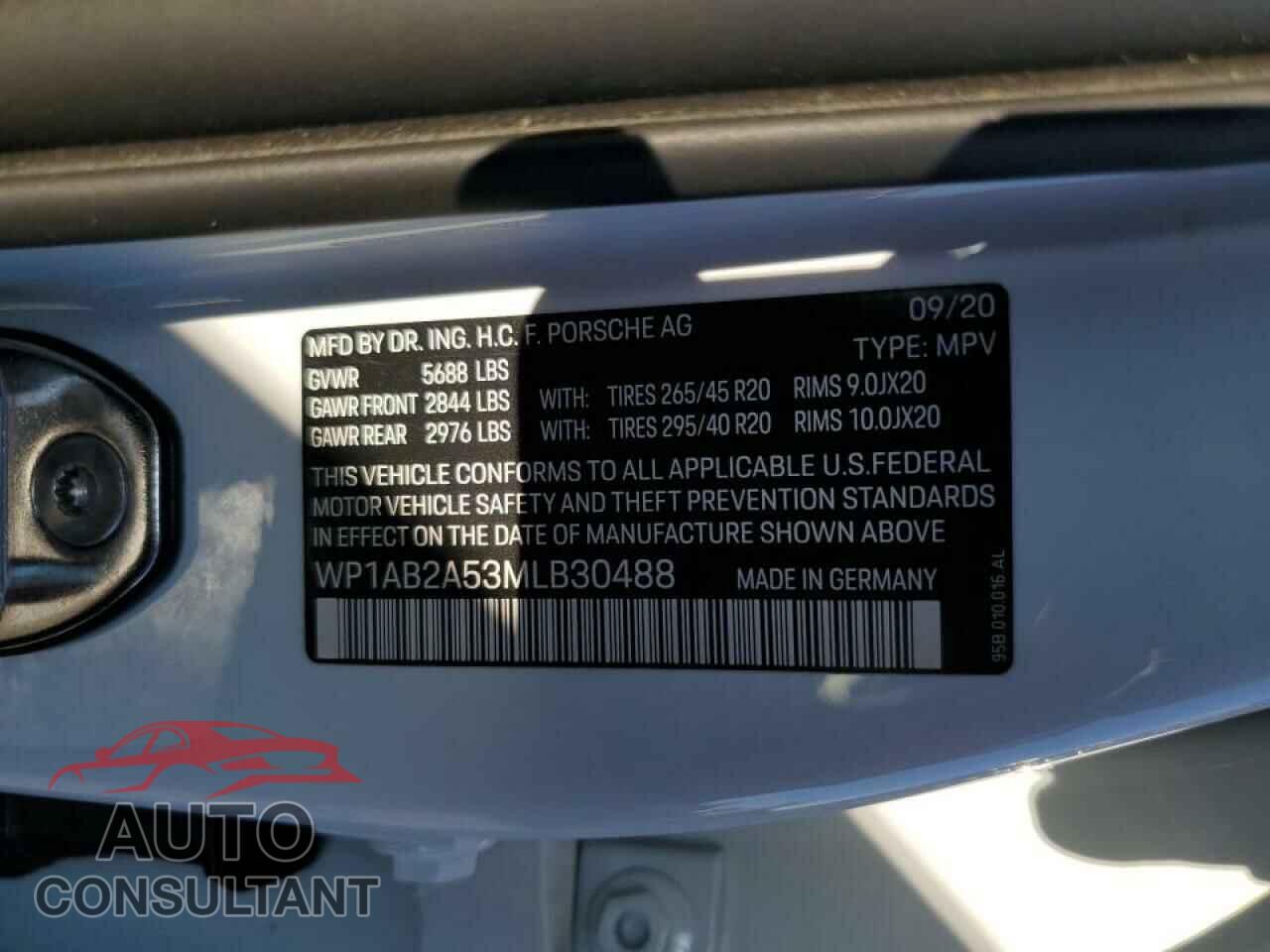 PORSCHE MACAN 2021 - WP1AB2A53MLB30488