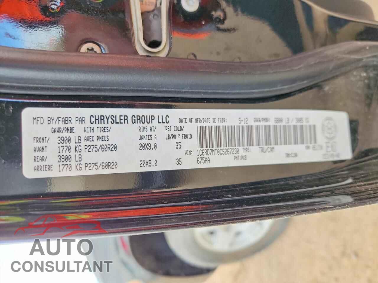 DODGE RAM 1500 2012 - 1C6RD7MT0CS267230