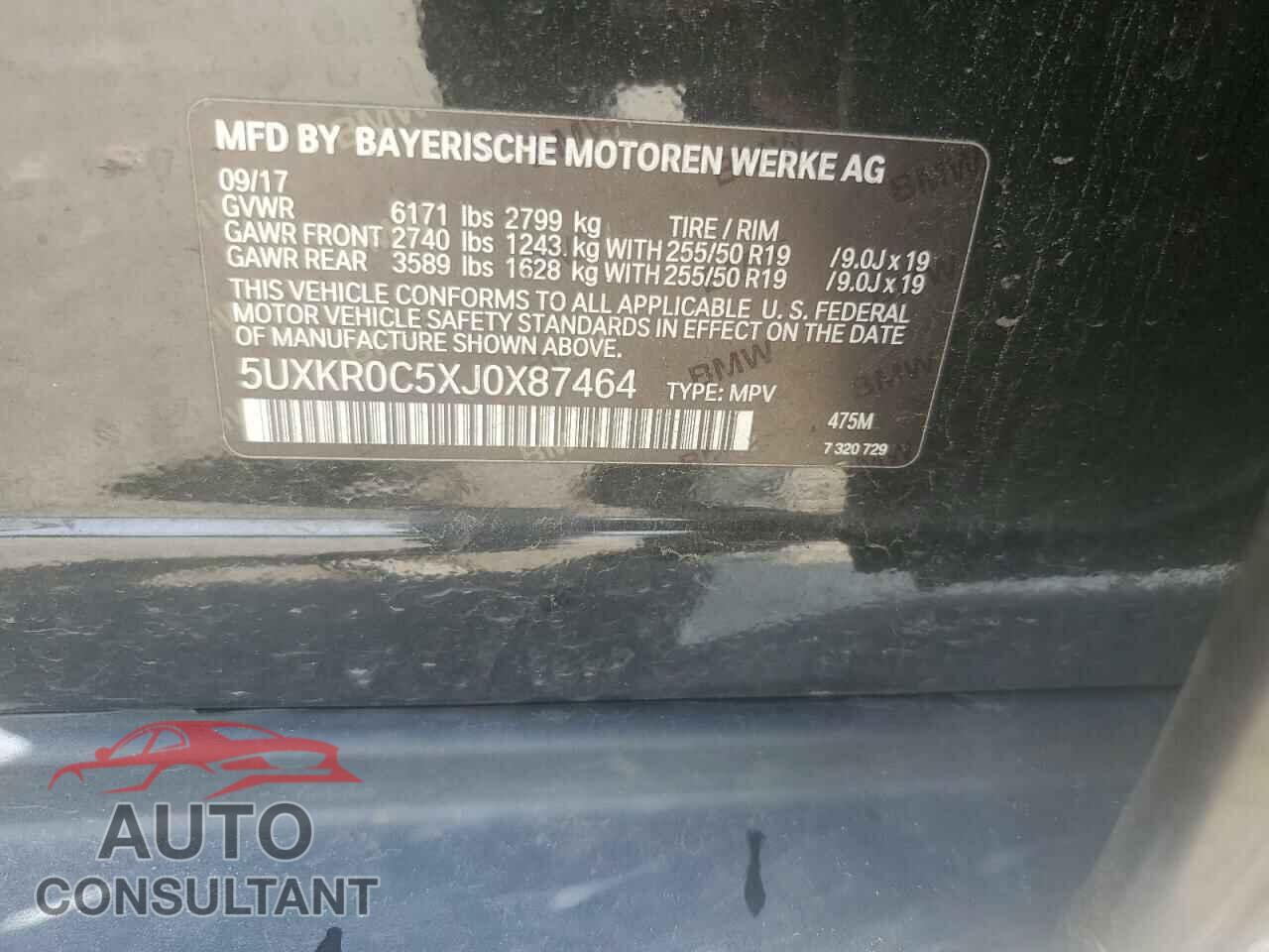 BMW X5 2018 - 5UXKR0C5XJ0X87464