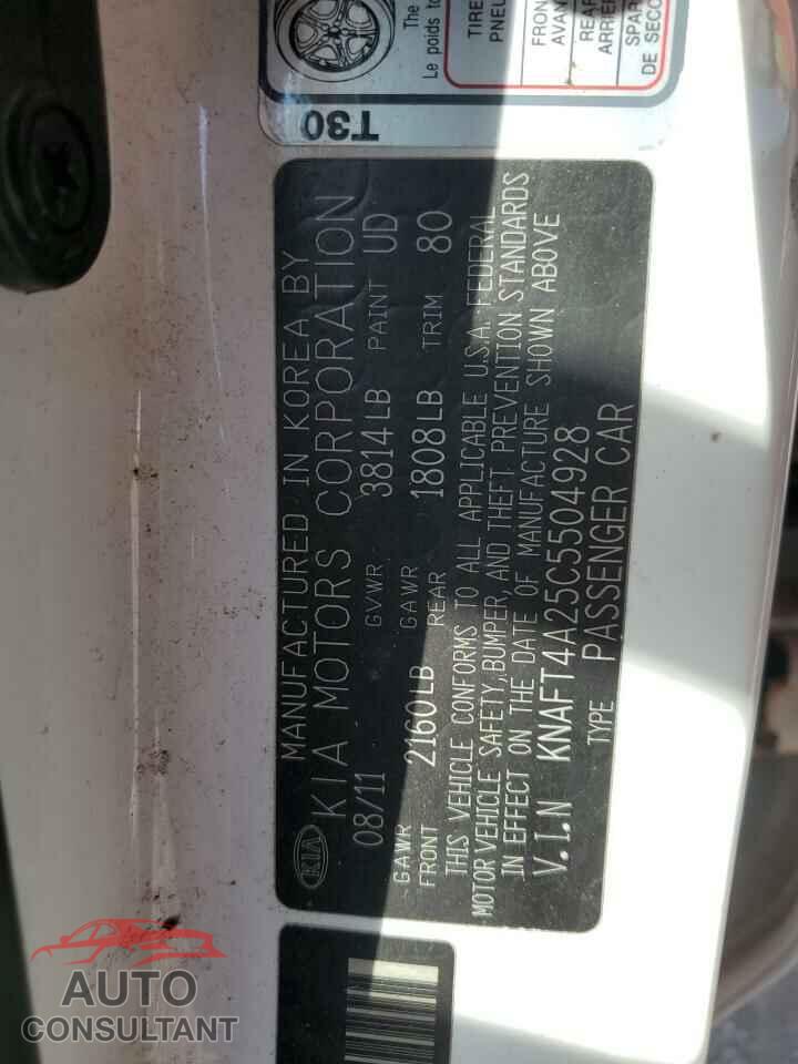 KIA FORTE 2012 - KNAFT4A25C5504928