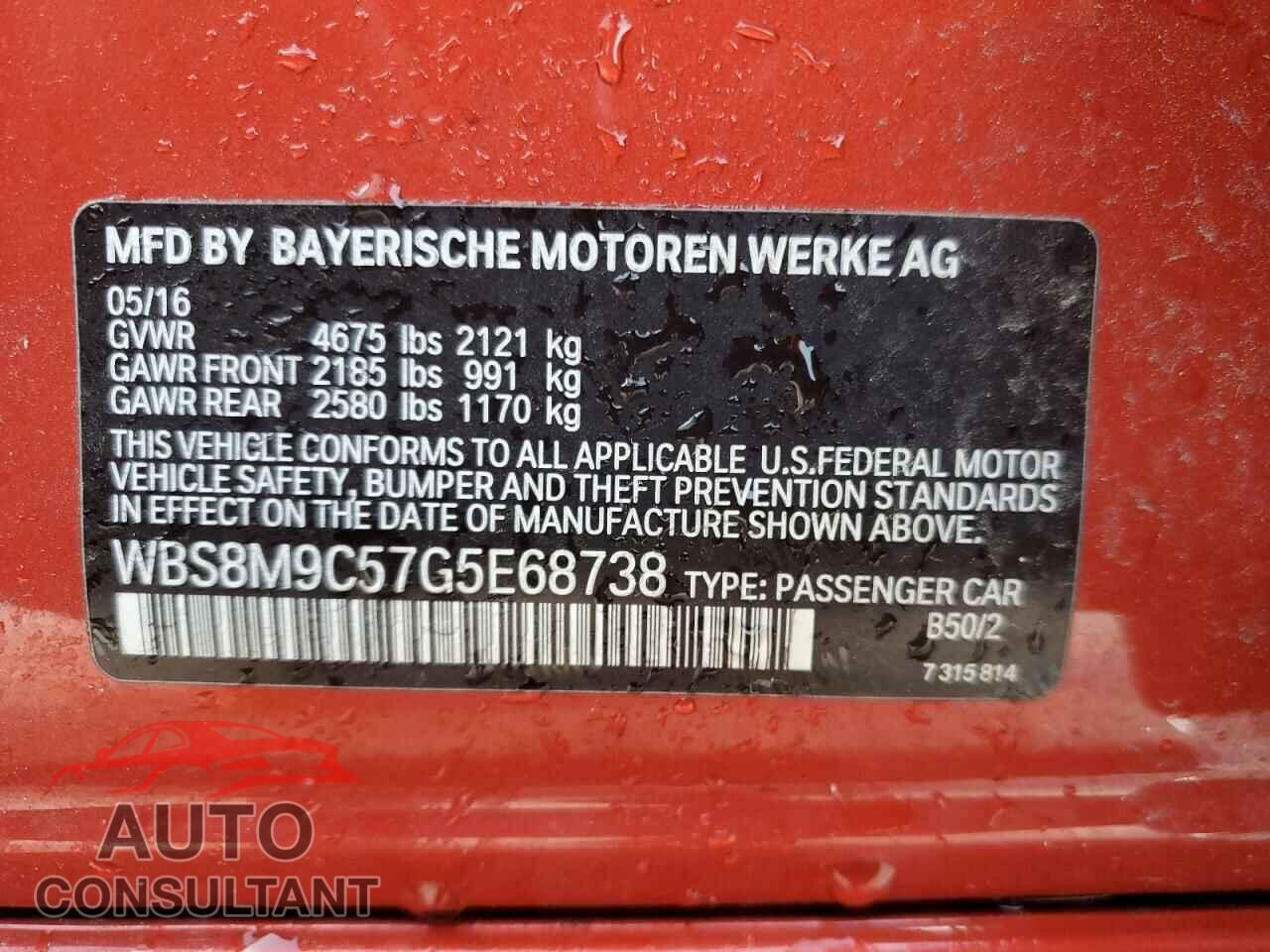 BMW M3 2016 - WBS8M9C57G5E68738