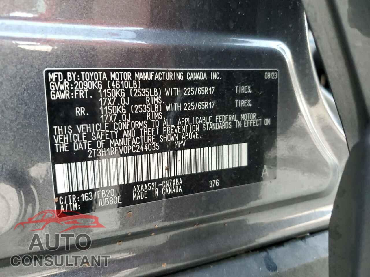 TOYOTA RAV4 2023 - 2T3H1RFV0PC244035