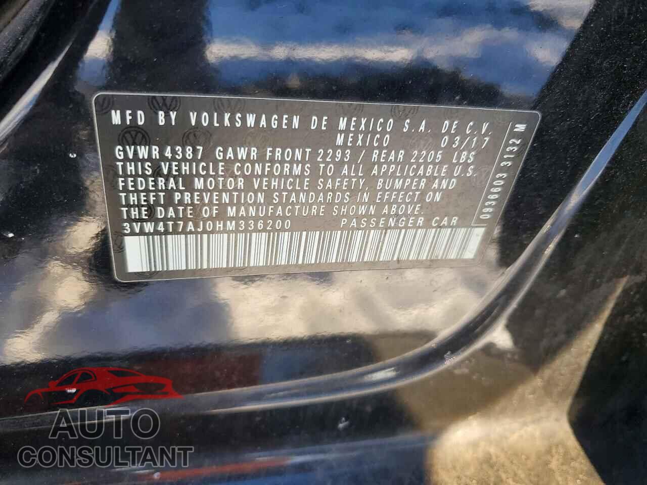 VOLKSWAGEN JETTA 2017 - 3VW4T7AJ0HM336200