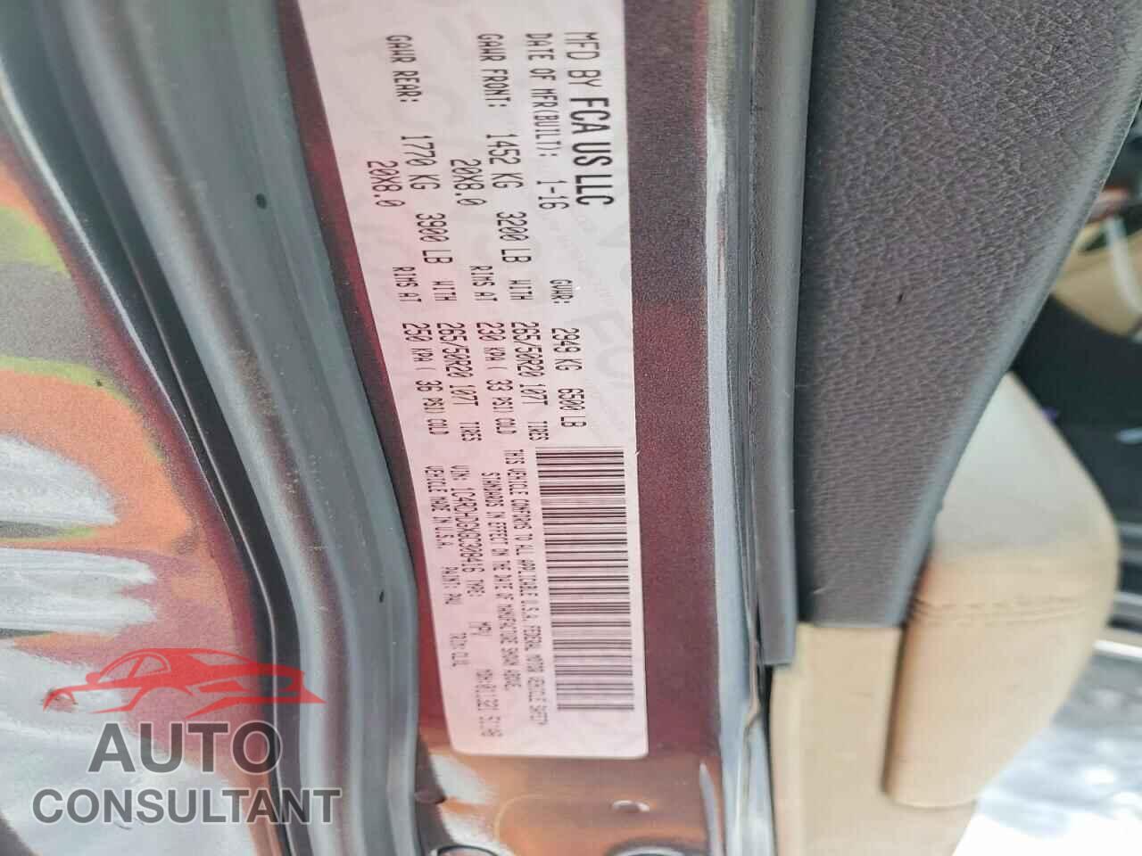 DODGE DURANGO 2016 - 1C4RDHDGXGC308416