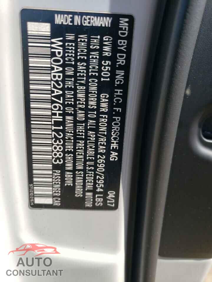 PORSCHE PANAMERA 2017 - WP0AB2A76HL123883