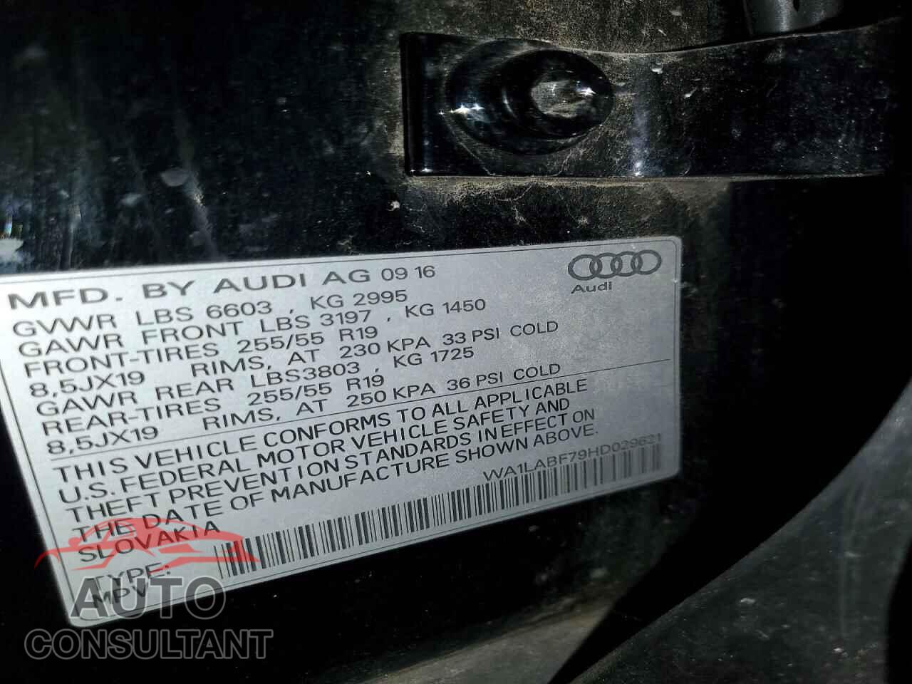 AUDI Q7 2017 - WA1LABF79HD029621