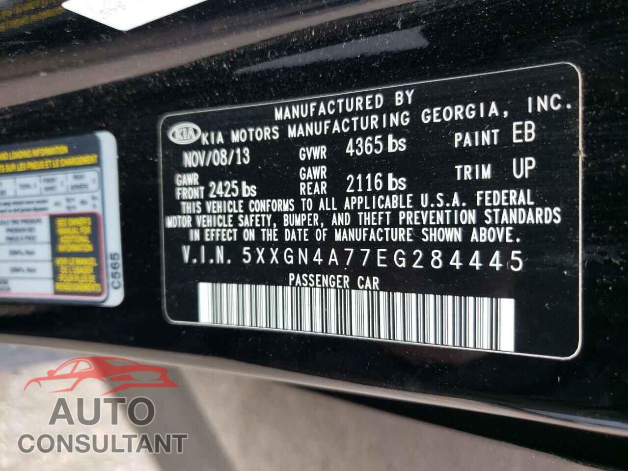 KIA OPTIMA 2014 - 5XXGN4A77EG284445