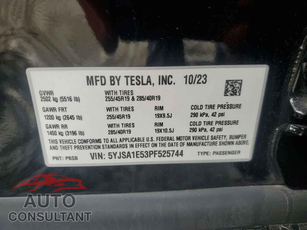 TESLA MODEL S 2023 - 5YJSA1E53PF525744