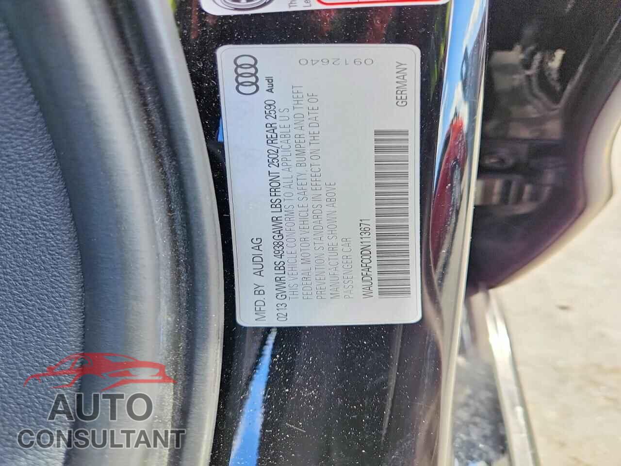 AUDI A6 2013 - WAUDFAFC0DN113671