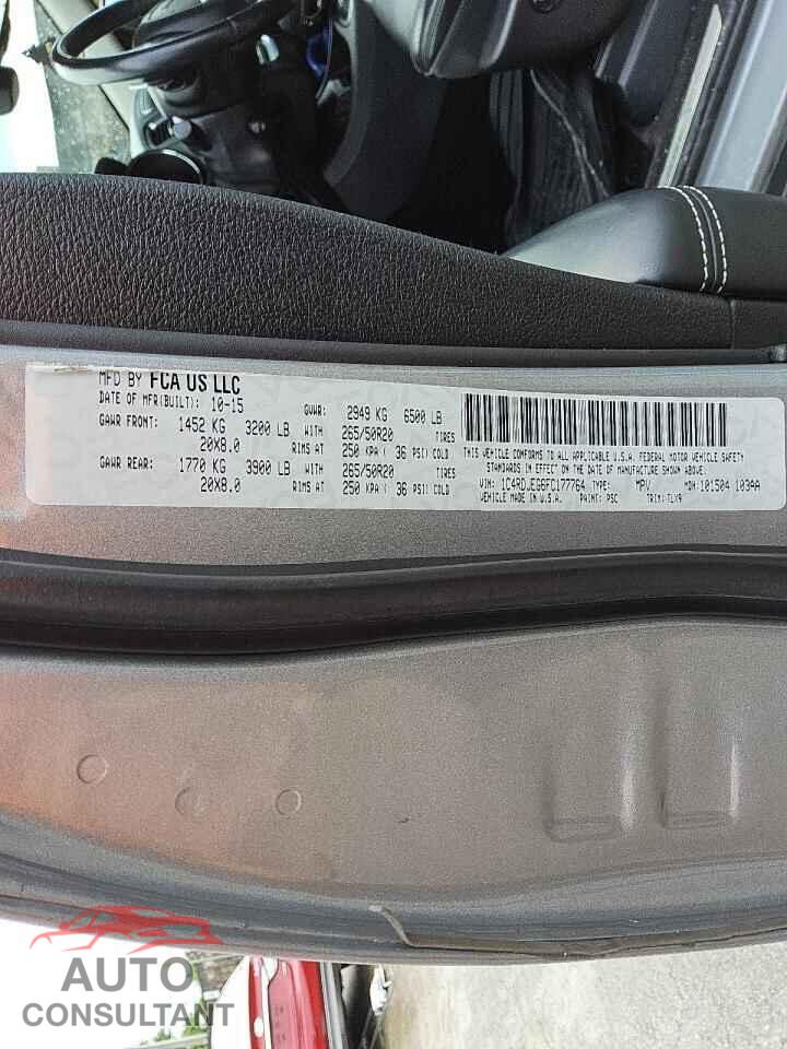 DODGE DURANGO 2015 - 1C4RDJEG6FC177764