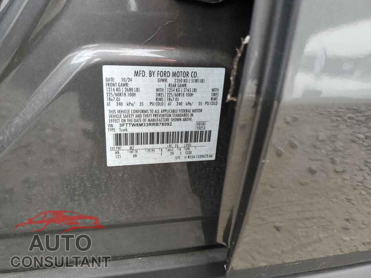 FORD MAVERICK L 2024 - 3FTTW8M33RRB78092
