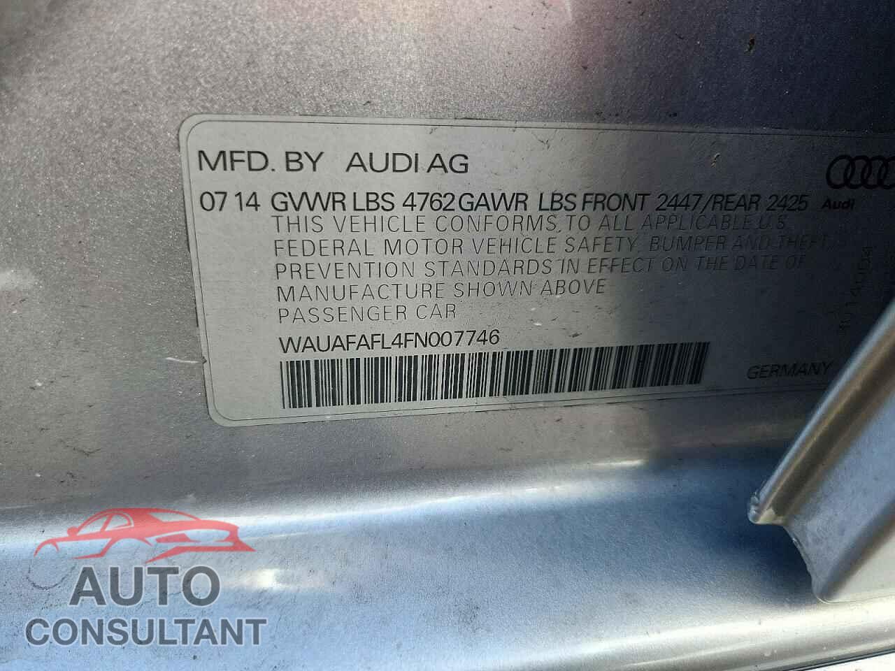 AUDI A4 2015 - WAUAFAFL4FN007746