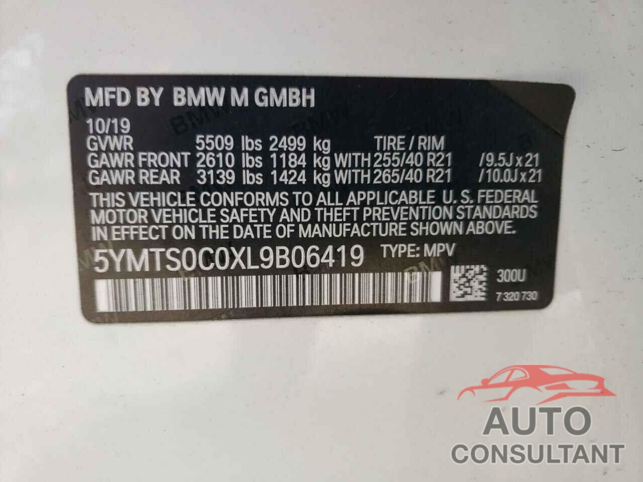 BMW X3 2020 - 5YMTS0C0XL9B06419