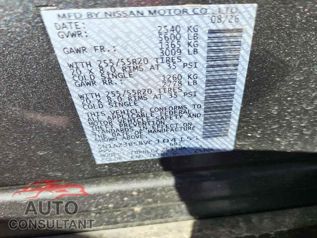 NISSAN MURANO 2027 - 5N1AZ3BS8VC104151