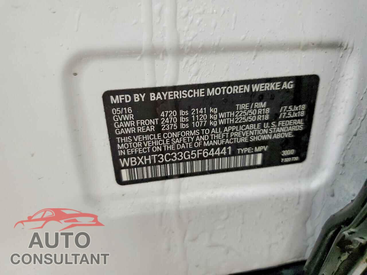 BMW X1 2016 - WBXHT3C33G5F64441
