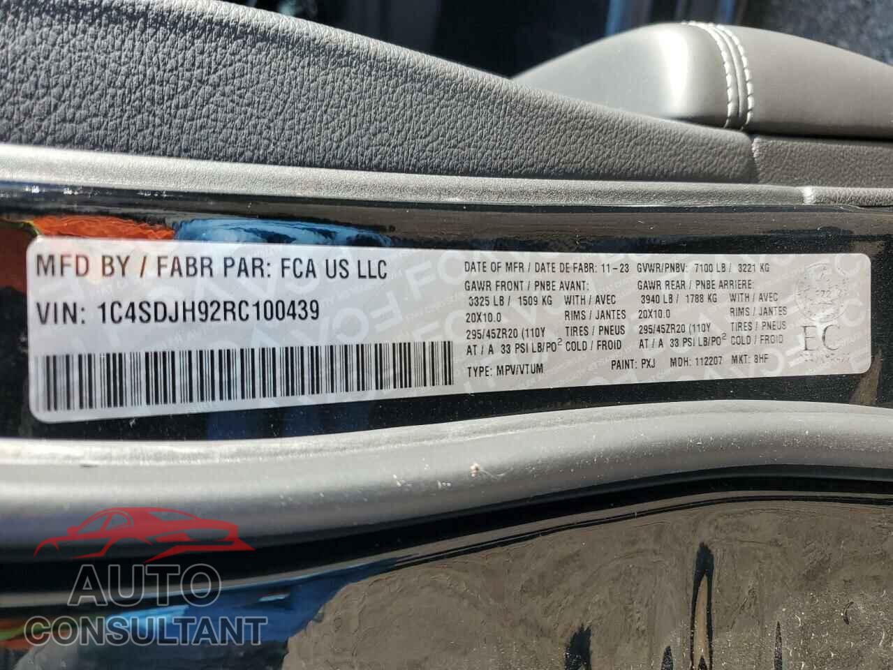DODGE DURANGO 2024 - 1C4SDJH92RC100439