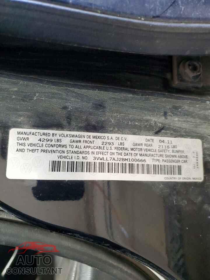 VOLKSWAGEN JETTA 2011 - 3VWLL7AJ2BM100666