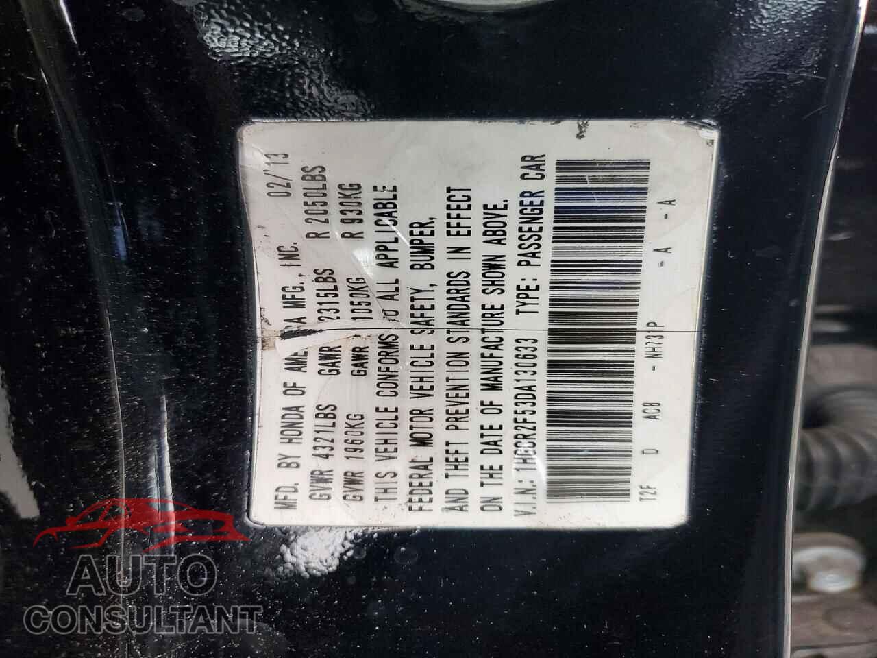 HONDA ACCORD 2013 - 1HGCR2F53DA130633