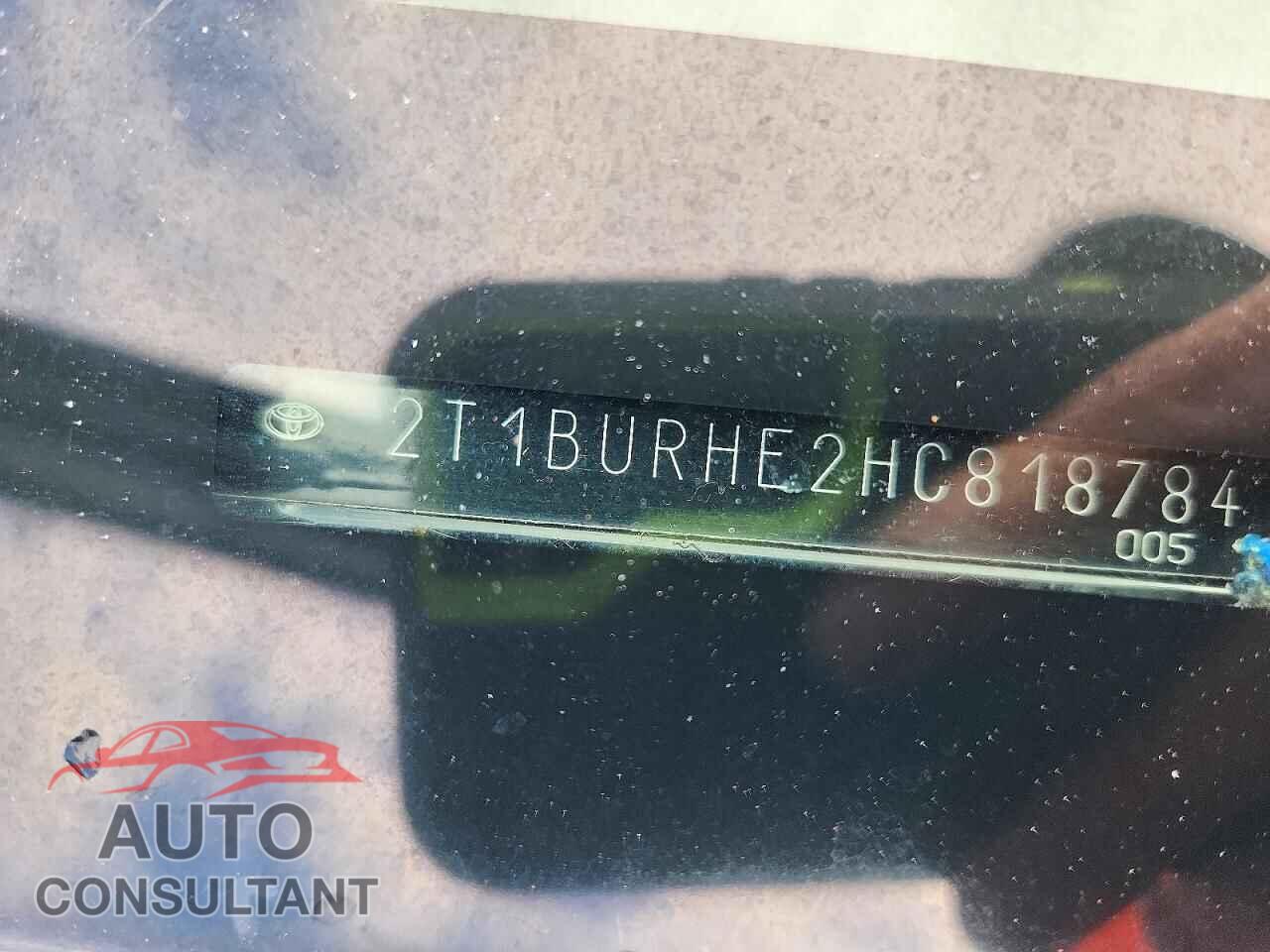 TOYOTA COROLLA 2017 - 2T1BURHE2HC818784