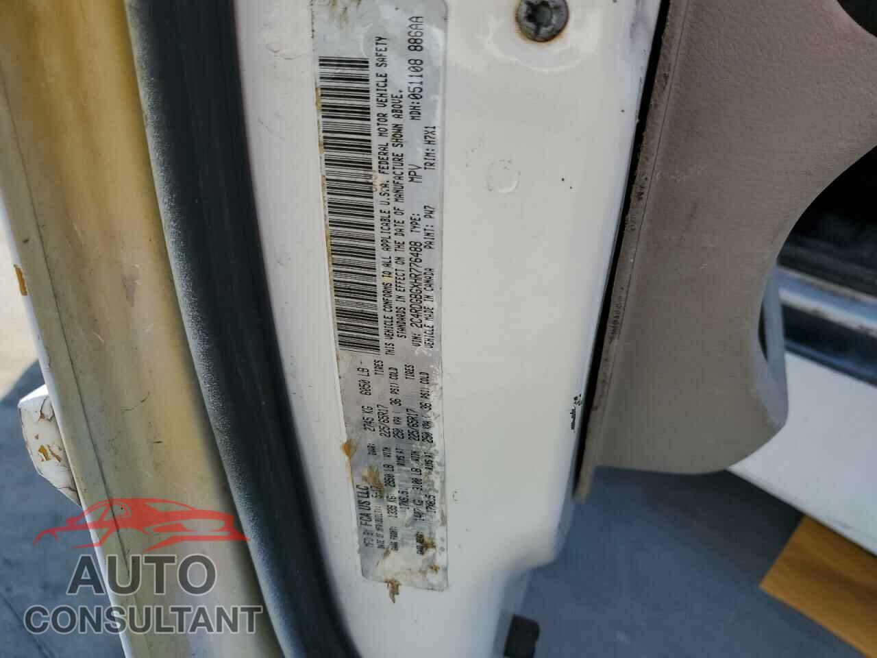 DODGE CARAVAN 2017 - 2C4RDGBGXHR776488
