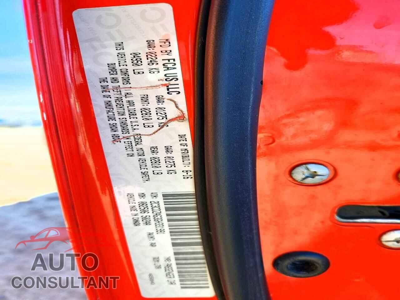 DODGE CHALLENGER 2016 - 2C3CDZAG3GH331991