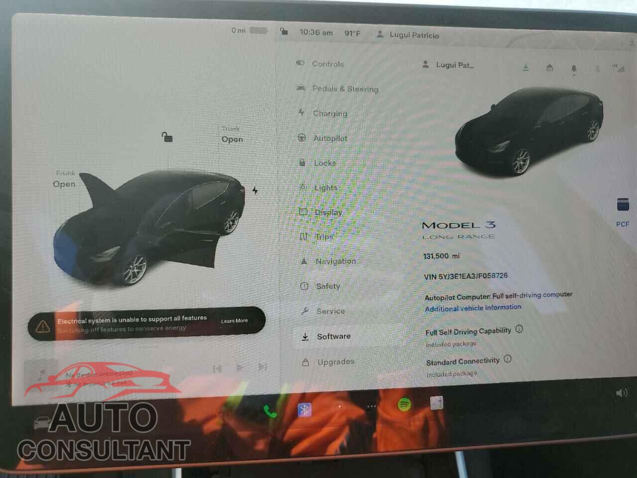 TESLA MODEL 3 2018 - 5YJ3E1EA3JF058726