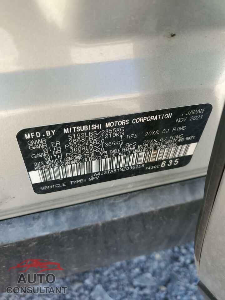 MITSUBISHI OUTLANDER 2022 - JA4J3TA81NZ036228