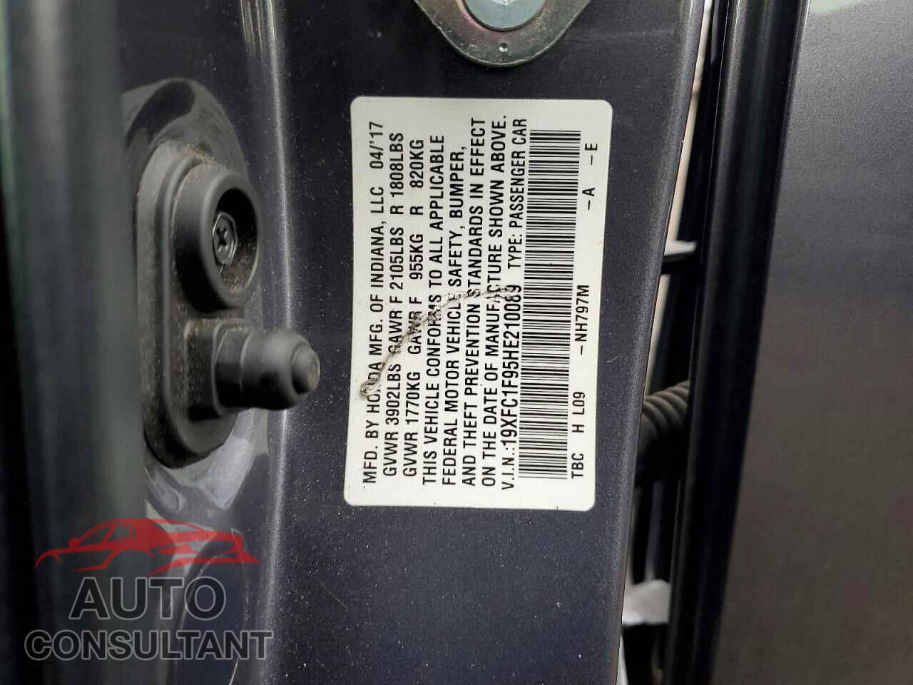 HONDA CIVIC 2017 - 19XFC1F95HE210089