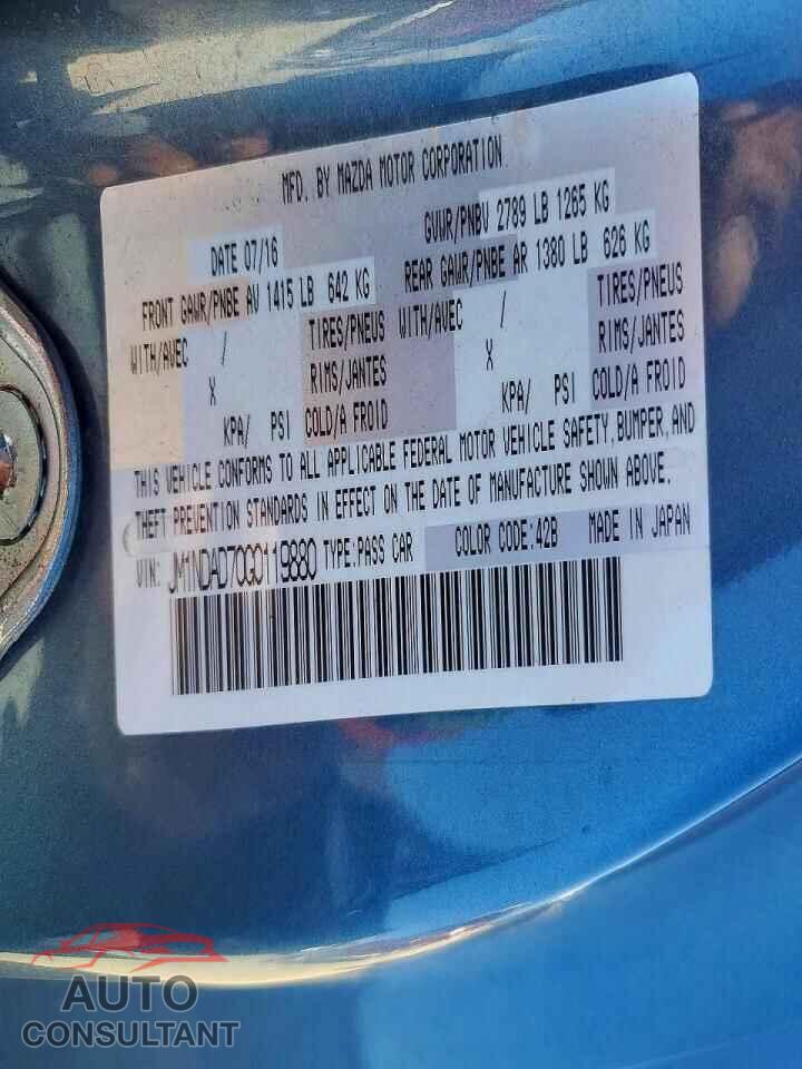 MAZDA MX5 2016 - JM1NDAD70G0119880