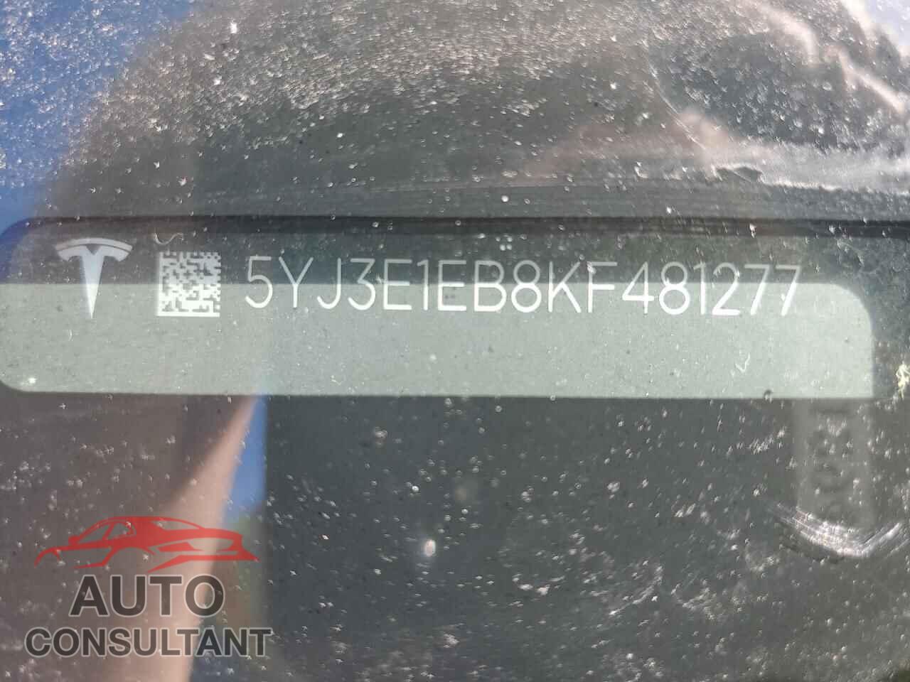 TESLA MODEL 3 2019 - 5YJ3E1EB8KF481277